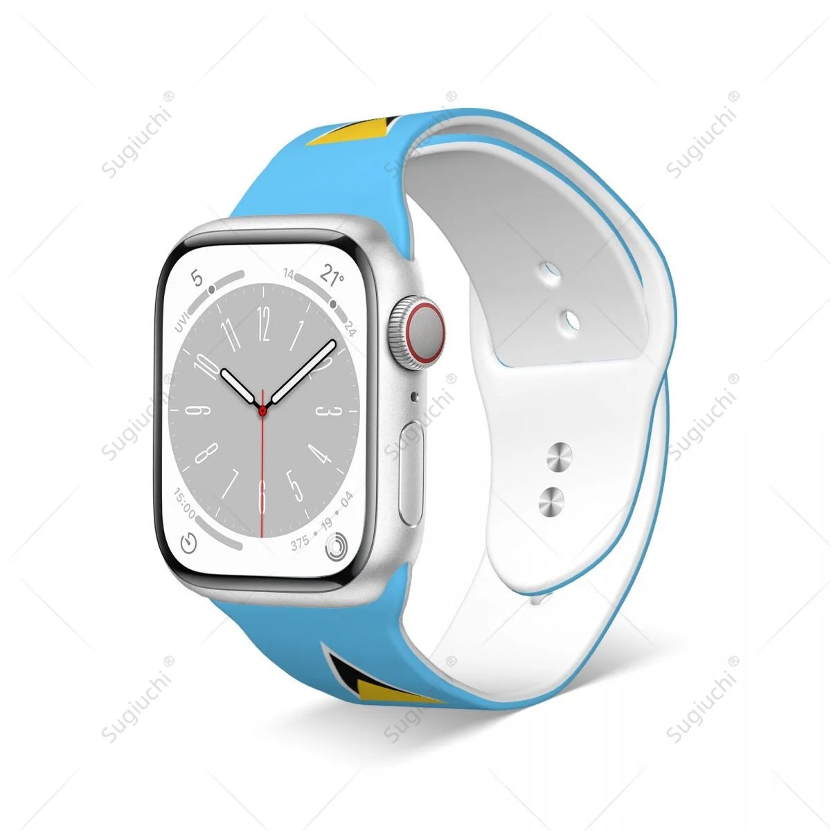 Unisex Saint Lucia Flag 3D Printing Sport Strap for Apple Watch Band Ultra 2 Silicone WatchBand for Iwatch Series 9 8 7 6 SE 5 4