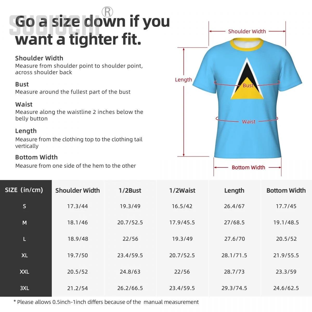 Tight Sports T-shirt Saint Lucia Flag 3D For Men Women Tees jersey Clothes Soccer Football Fans Gift Patriotic T shirt