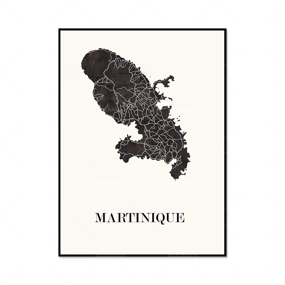 Guadeloupe & Martinique Map Print