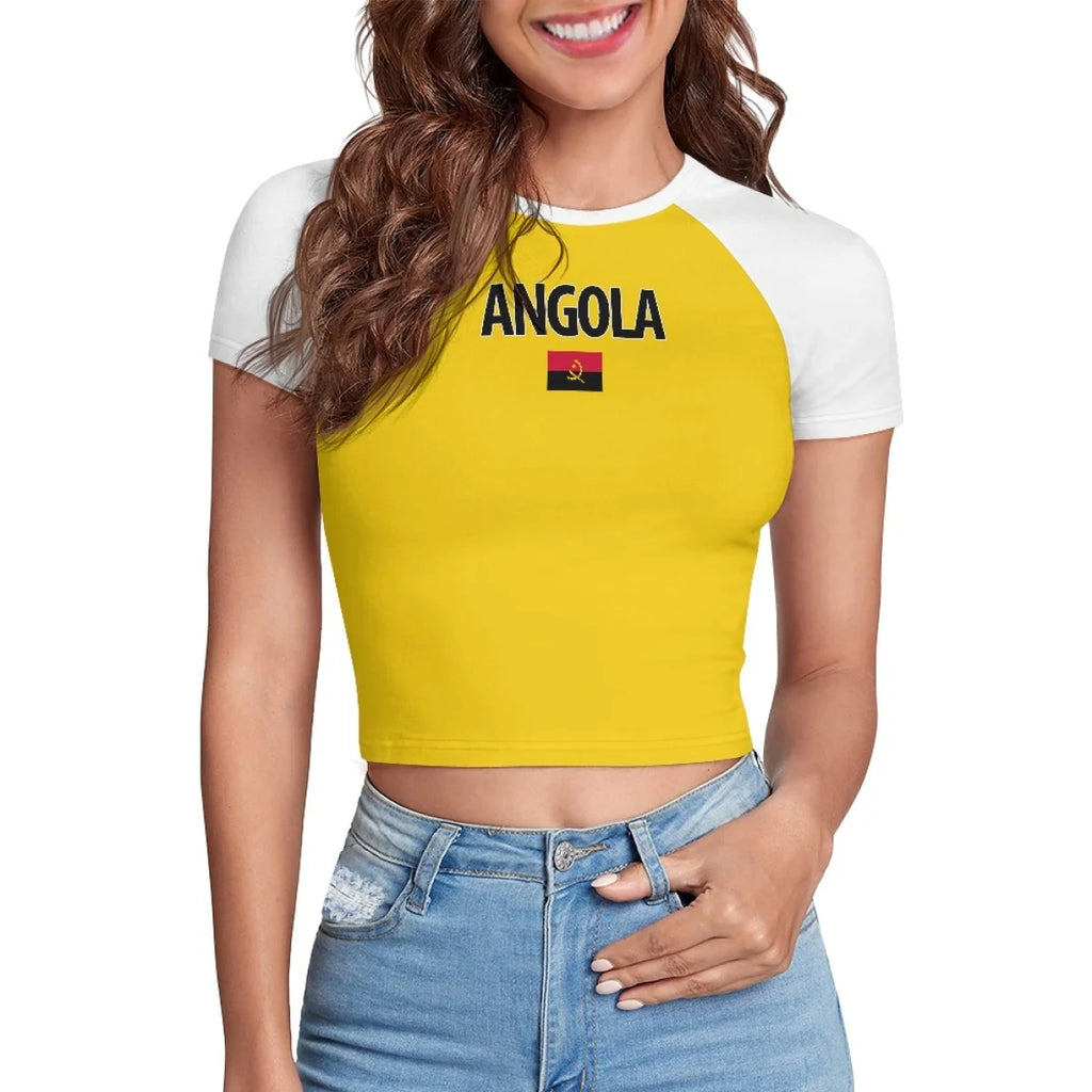 Patriotic Crewneck Carribean High Street Fashion Crop T Shirt Tops Custom St Lucia Saint Lucia Flag Y2K Hot Girl Baby Tee Top