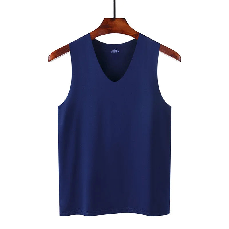 Men's Silk Seamless Tank Top – Sleeveless Gym Vest & Undershirt