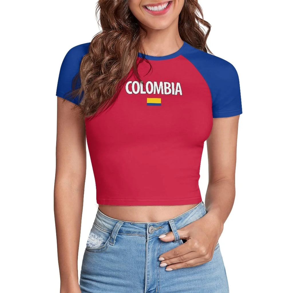 Patriotic Crewneck Carribean High Street Fashion Crop T Shirt Tops Custom St Lucia Saint Lucia Flag Y2K Hot Girl Baby Tee Top