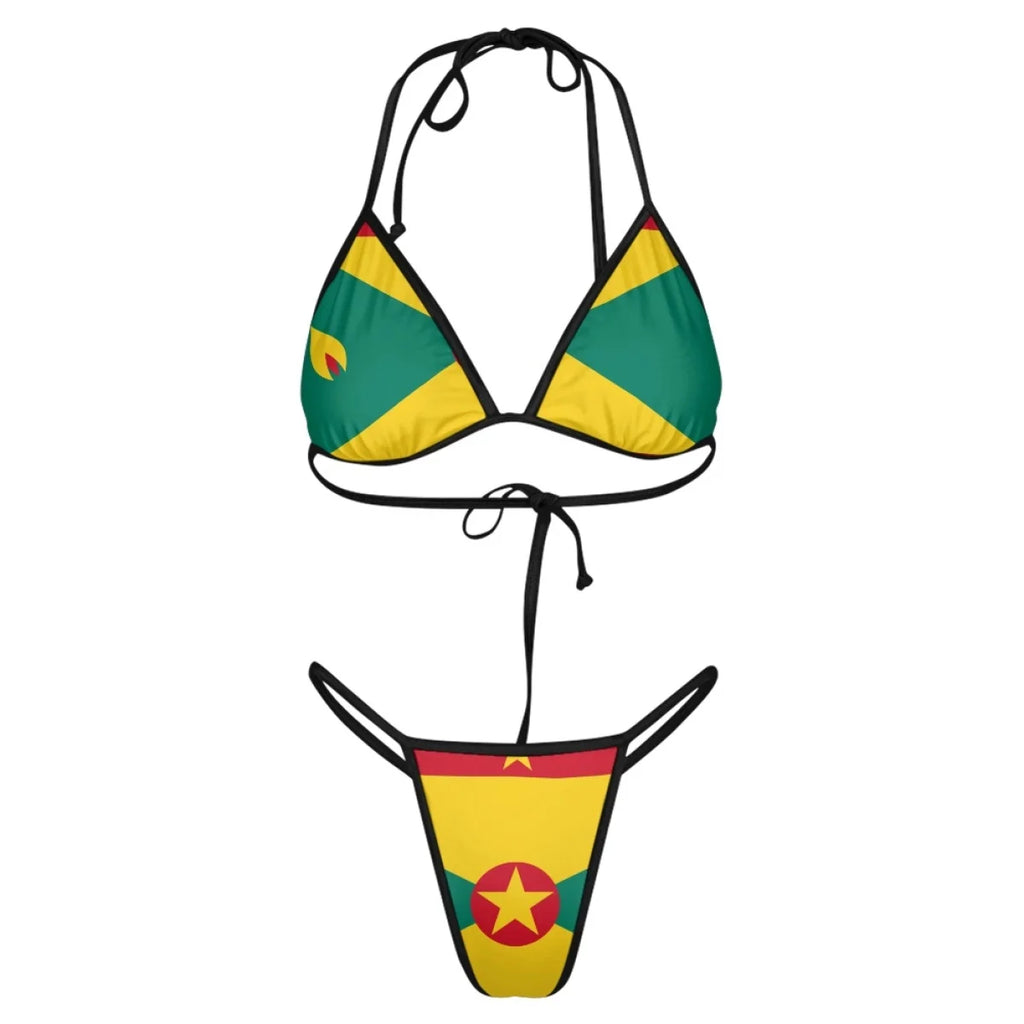 Island Flag Halter Bikini Set | Caribbean Swimwear