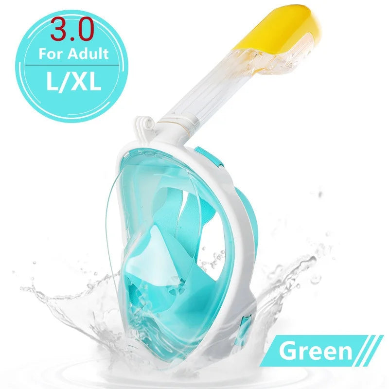 Full Face Snorkel Diving Mask – Anti-Fog Underwater Scuba Mask for Adults & Kids