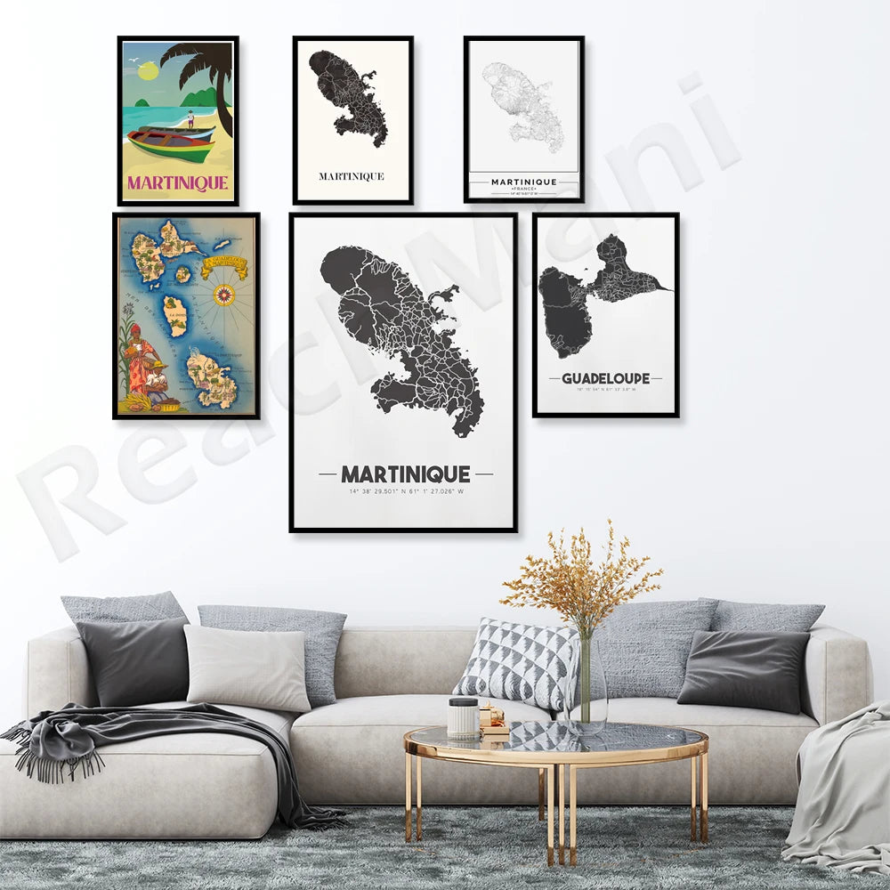 Guadeloupe & Martinique Map Print