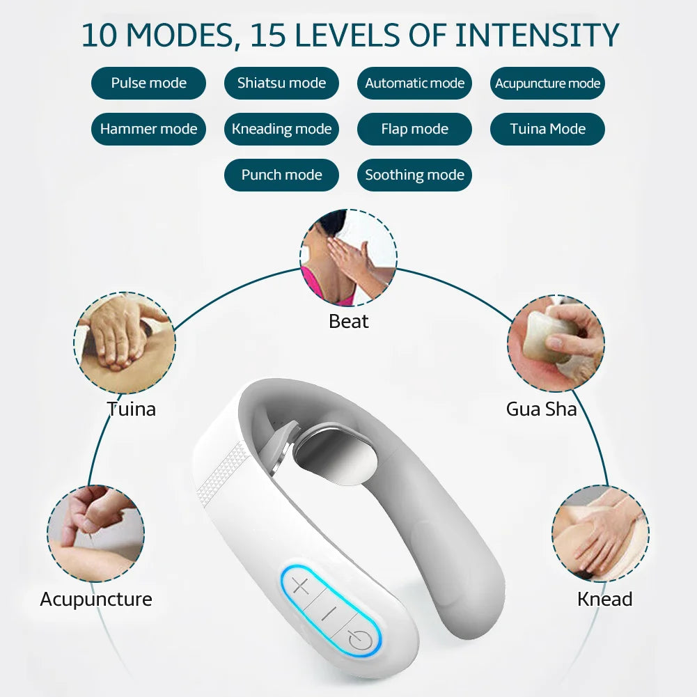 Pulse Neck Massager – Electric EMS Cervical Pain Relief & Muscle Relaxation Device