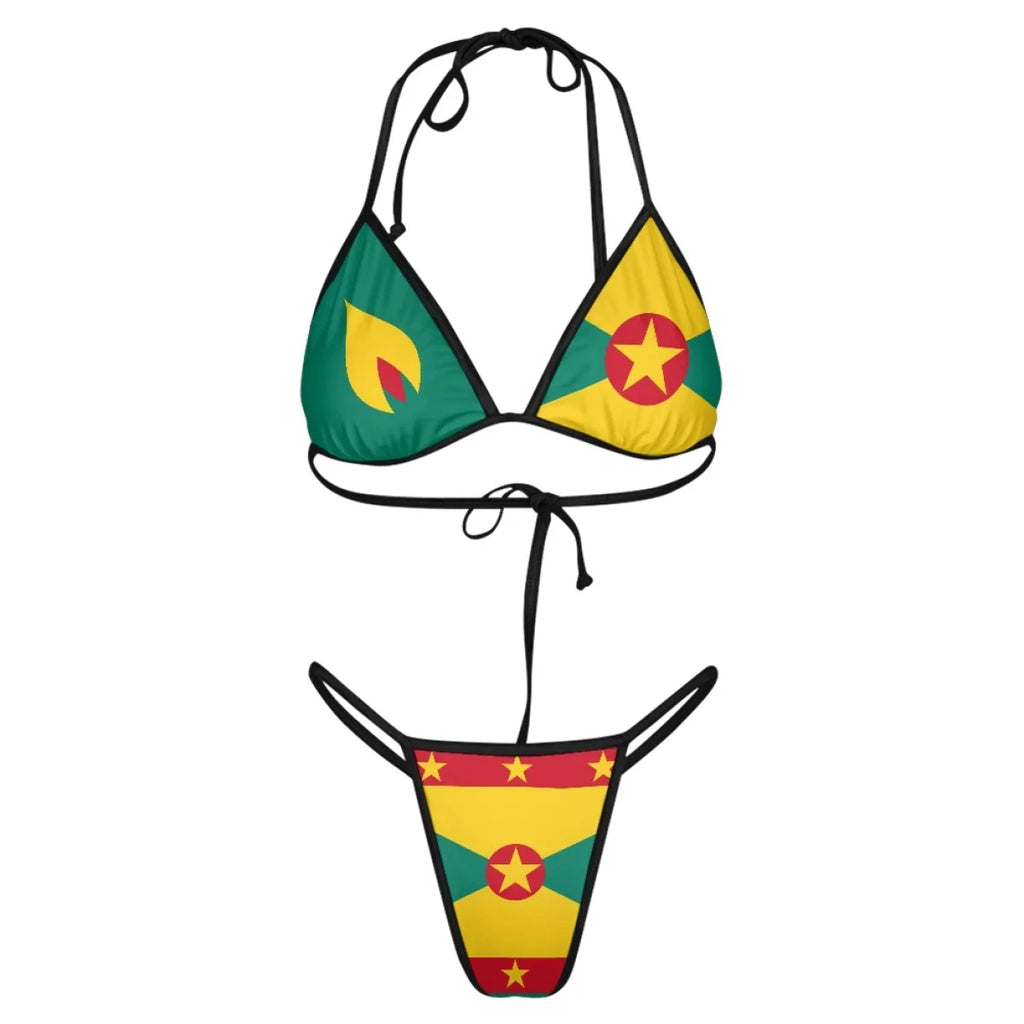Island Flag Halter Bikini Set | Caribbean Swimwear
