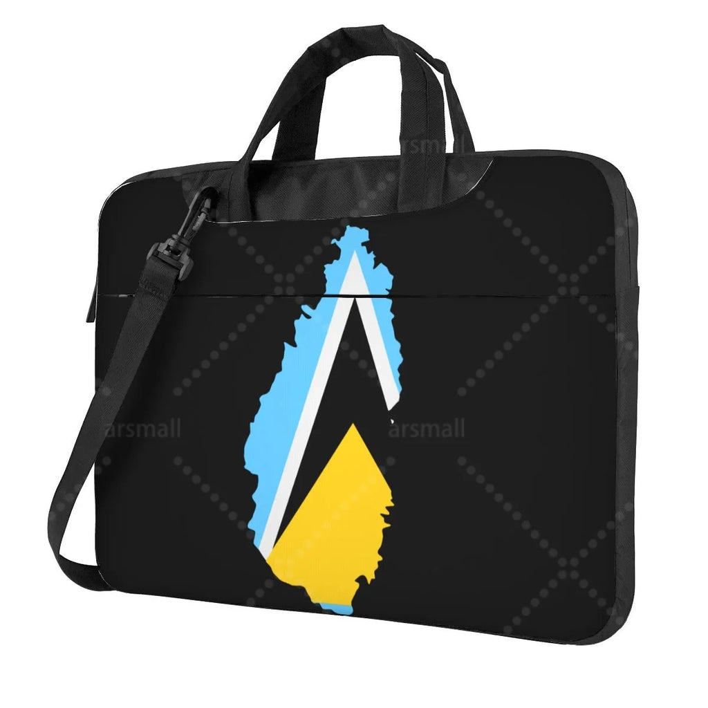 Saint Lucia Flag Laptop Shoulder Bag Compatible with 13/14/15.6 Inches Laptop Netbook PC Cover Pouch