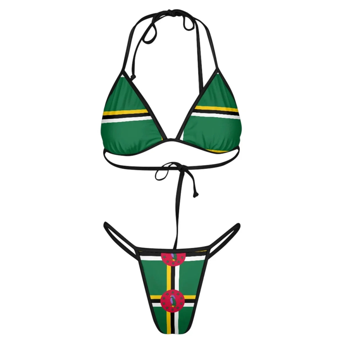 Halter Bikini Set Swimsuit Bathing Suits Custom Trinidad Grenada Dominica St Lucia Jamaica Barbados St Vincent Flag Swimwear