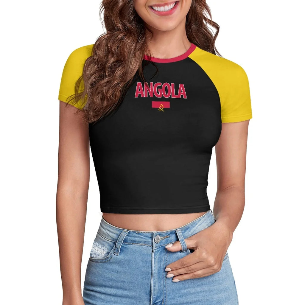 Patriotic Crewneck Carribean High Street Fashion Crop T Shirt Tops Custom St Lucia Saint Lucia Flag Y2K Hot Girl Baby Tee Top