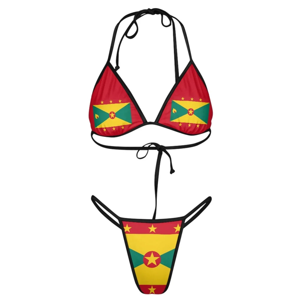 Island Flag Halter Bikini Set | Caribbean Swimwear