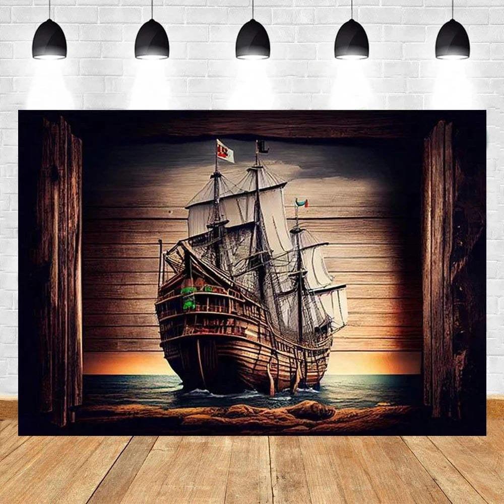 Island Treasure Map Party Backdrop