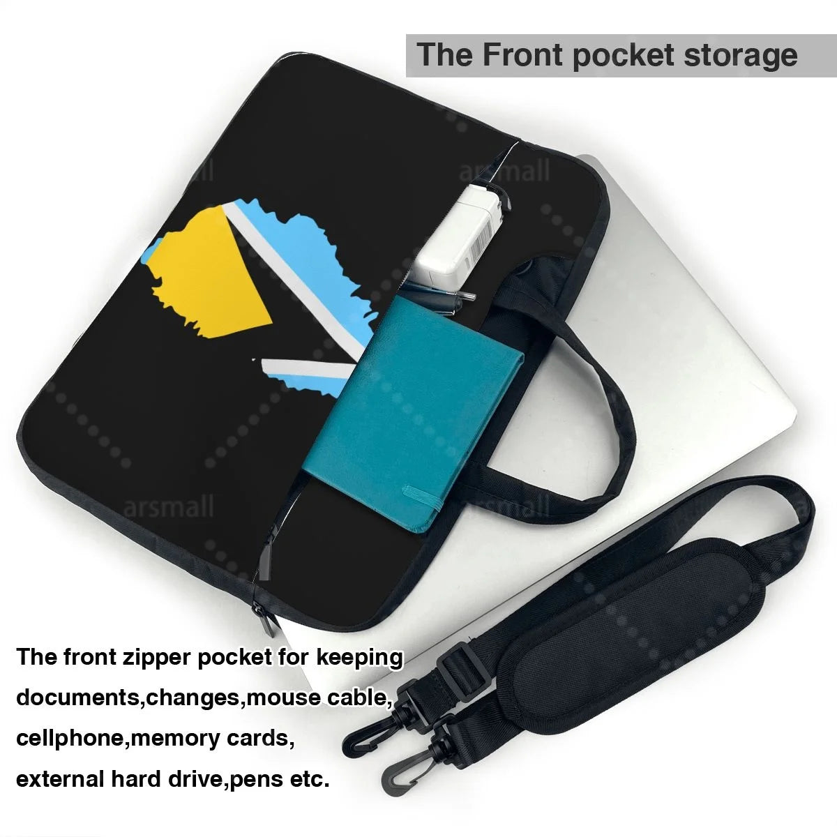 Saint Lucia Flag Laptop Shoulder Bag Compatible with 13/14/15.6 Inches Laptop Netbook PC Cover Pouch