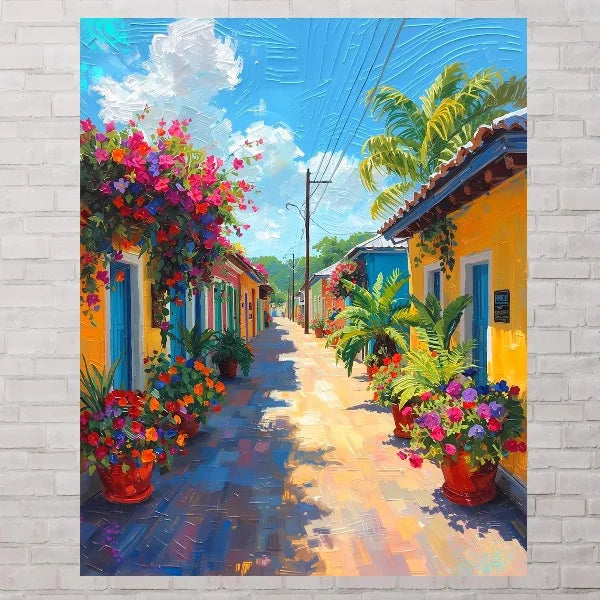 Tropical Island Botanical Canvas Print – Caribbean Wall Art