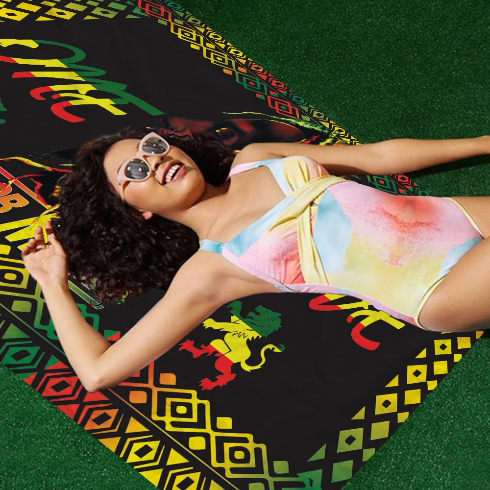 Bob Marley Reggae Music Jamaican Style Towel Microfiber Beach Towel Absorbent Quick dry Soft Yoga Swimming Resort Mountain