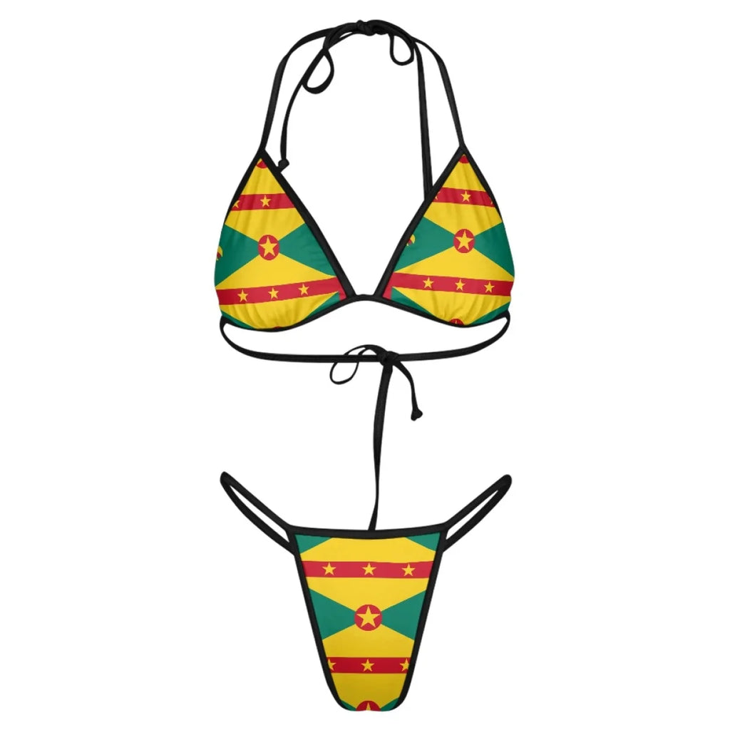 Island Flag Halter Bikini Set | Caribbean Swimwear