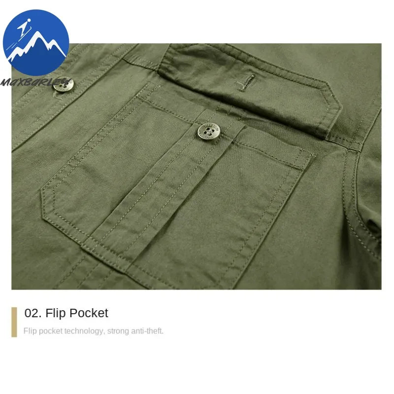 Men's 100% Cotton Fishing Shirt – Breathable Pocket Work Shirt