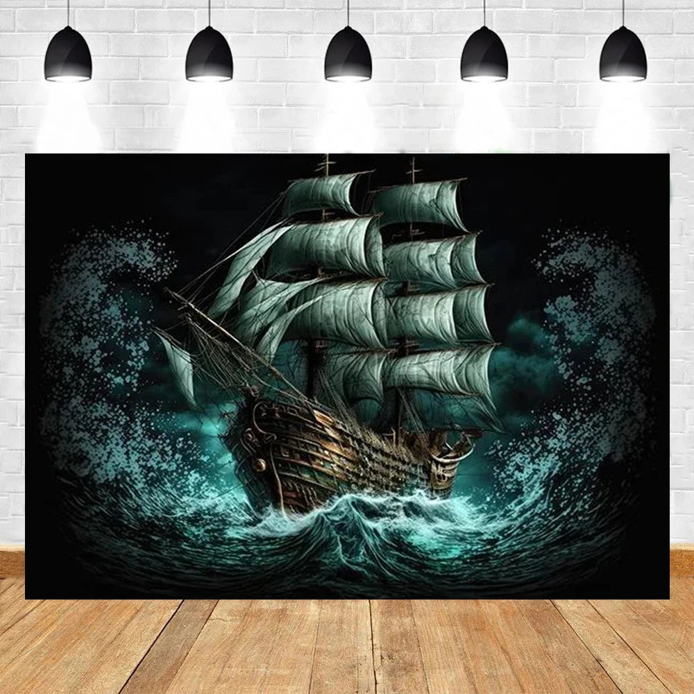 Ocean Adventure Map Party Backdrop