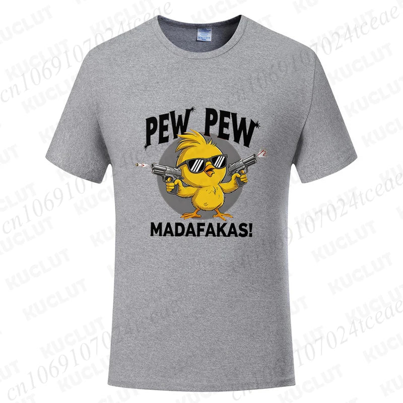 Pew Pew Madafakas Men's Funny Graphic Tee – Trendy Oversized Summer Top