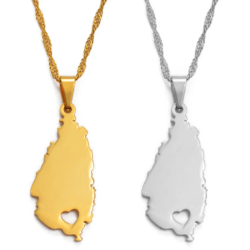 St. Lucia Mini Heart Pendant Necklace