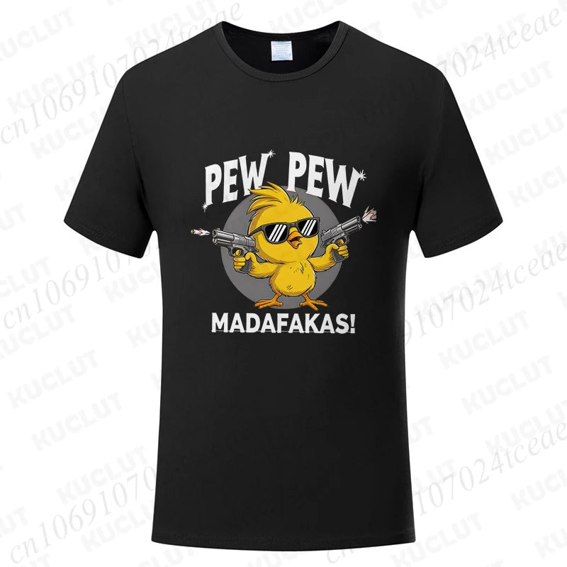 Pew Pew Madafakas Men's Funny Graphic Tee – Trendy Oversized Summer Top