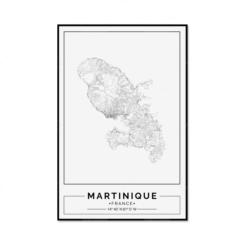 Guadeloupe & Martinique Map Print