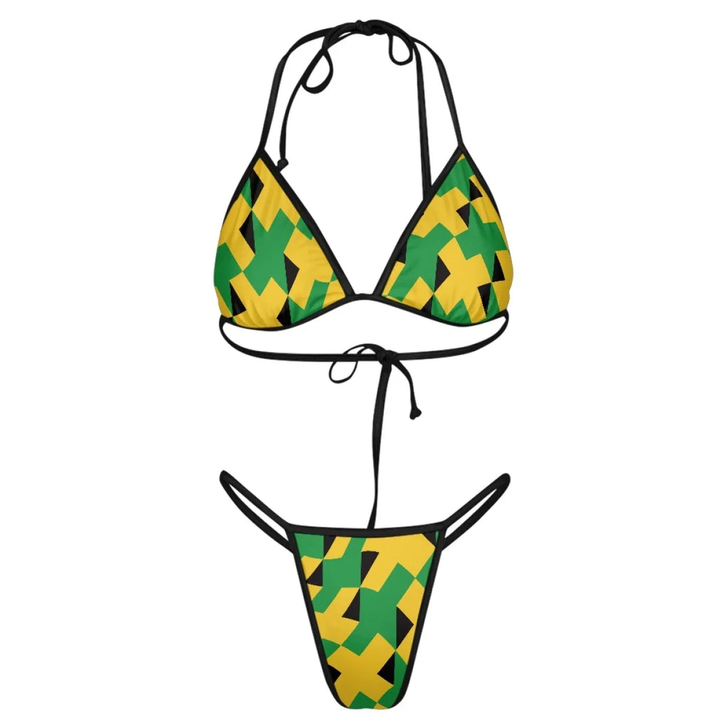 Island Flag Halter Bikini Set | Caribbean Swimwear