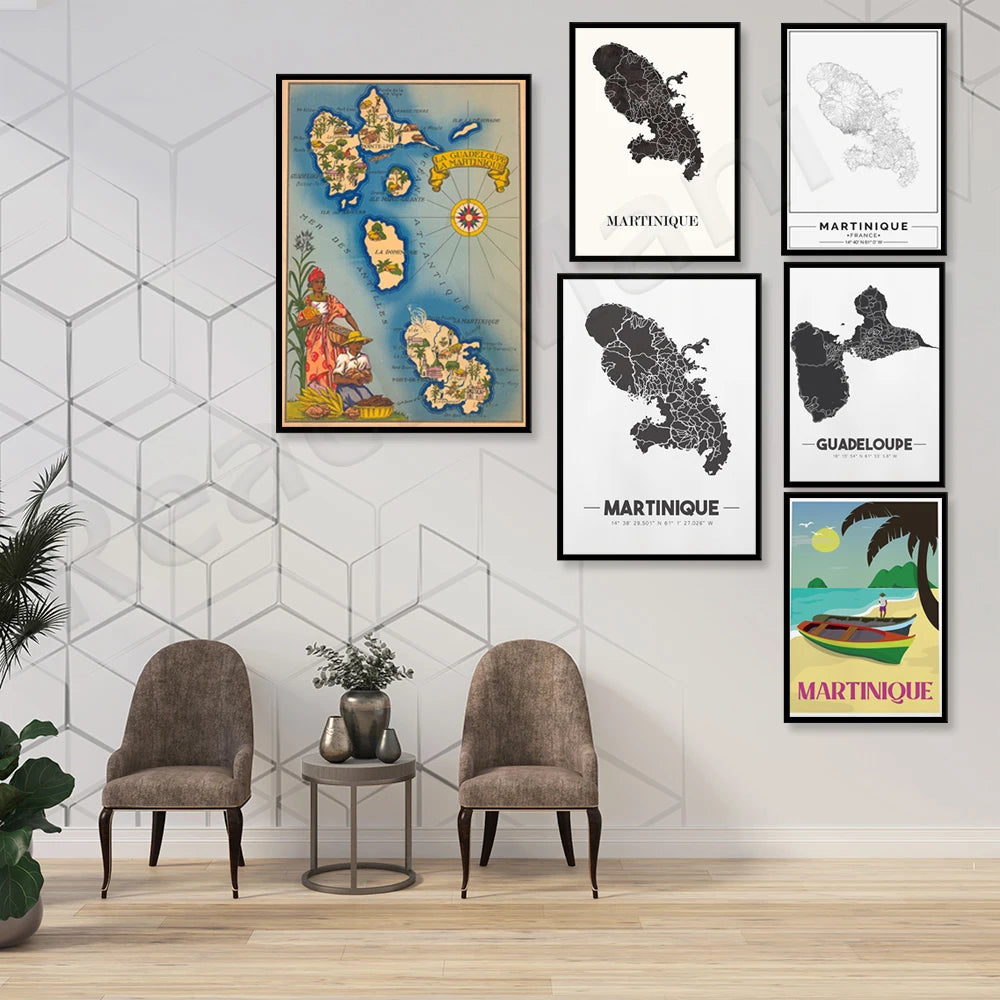 Guadeloupe & Martinique Map Print