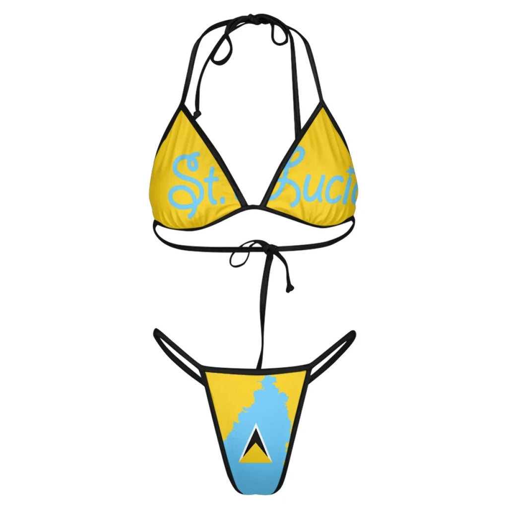 Island Flag Halter Bikini Set | Caribbean Swimwear