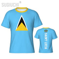 Tight Sports T-shirt Saint Lucia Flag 3D For Men Women Tees jersey Clothes Soccer Football Fans Gift Patriotic T shirt