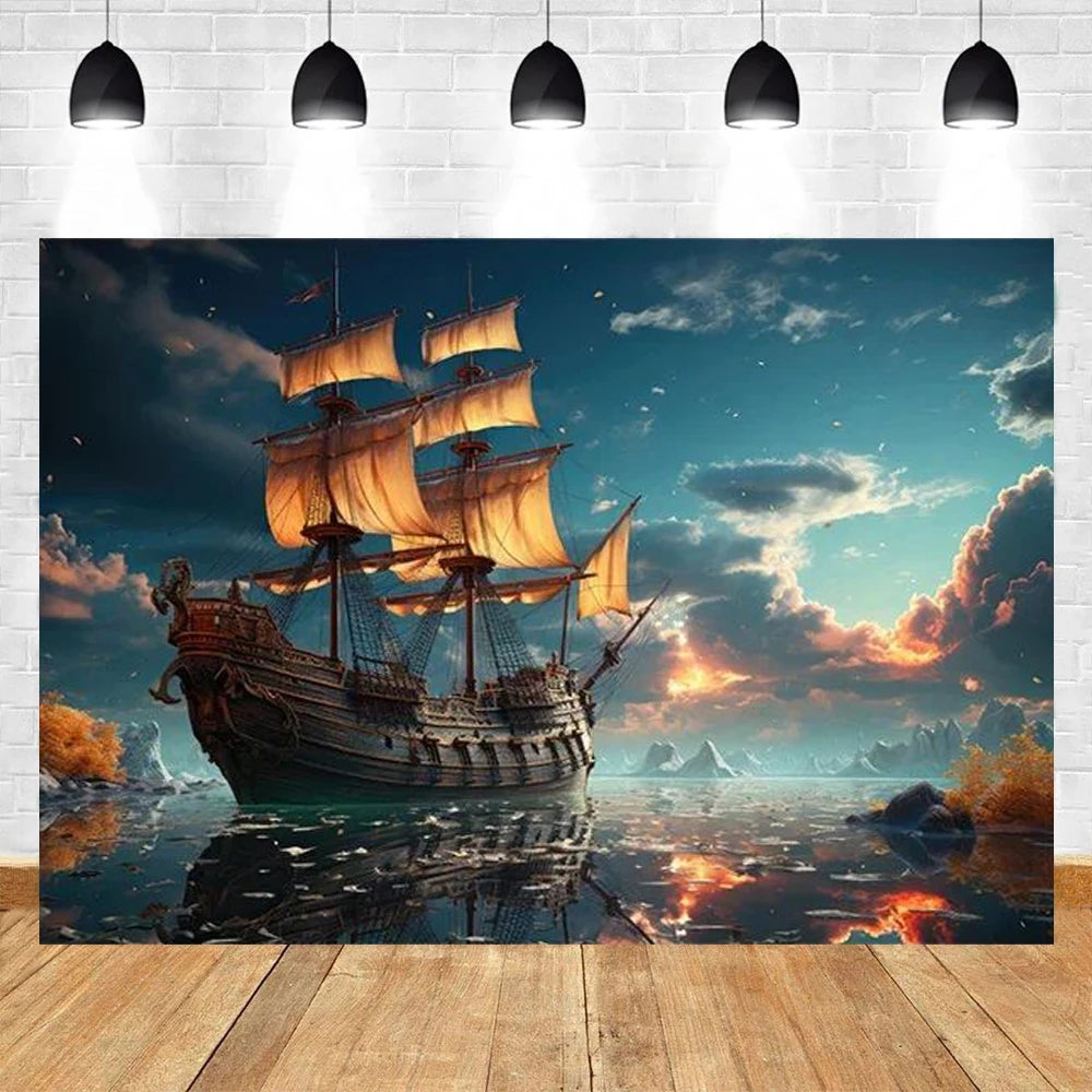 Ocean Adventure Map Party Backdrop