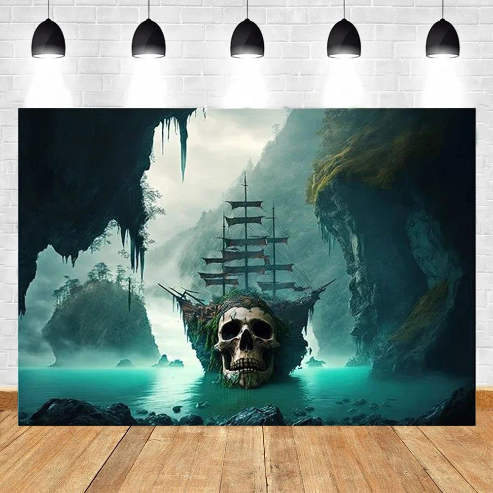 Ocean Adventure Map Party Backdrop