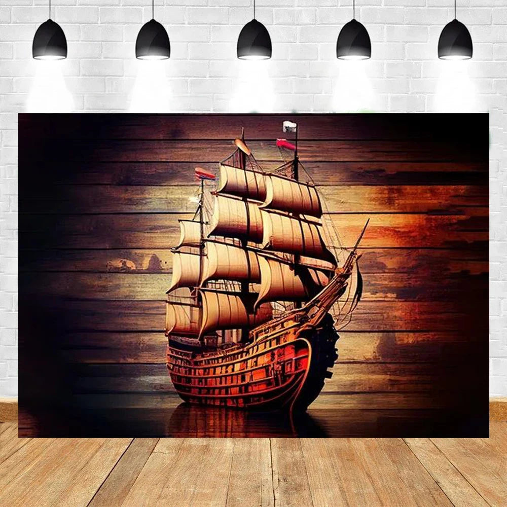 Ocean Adventure Map Party Backdrop