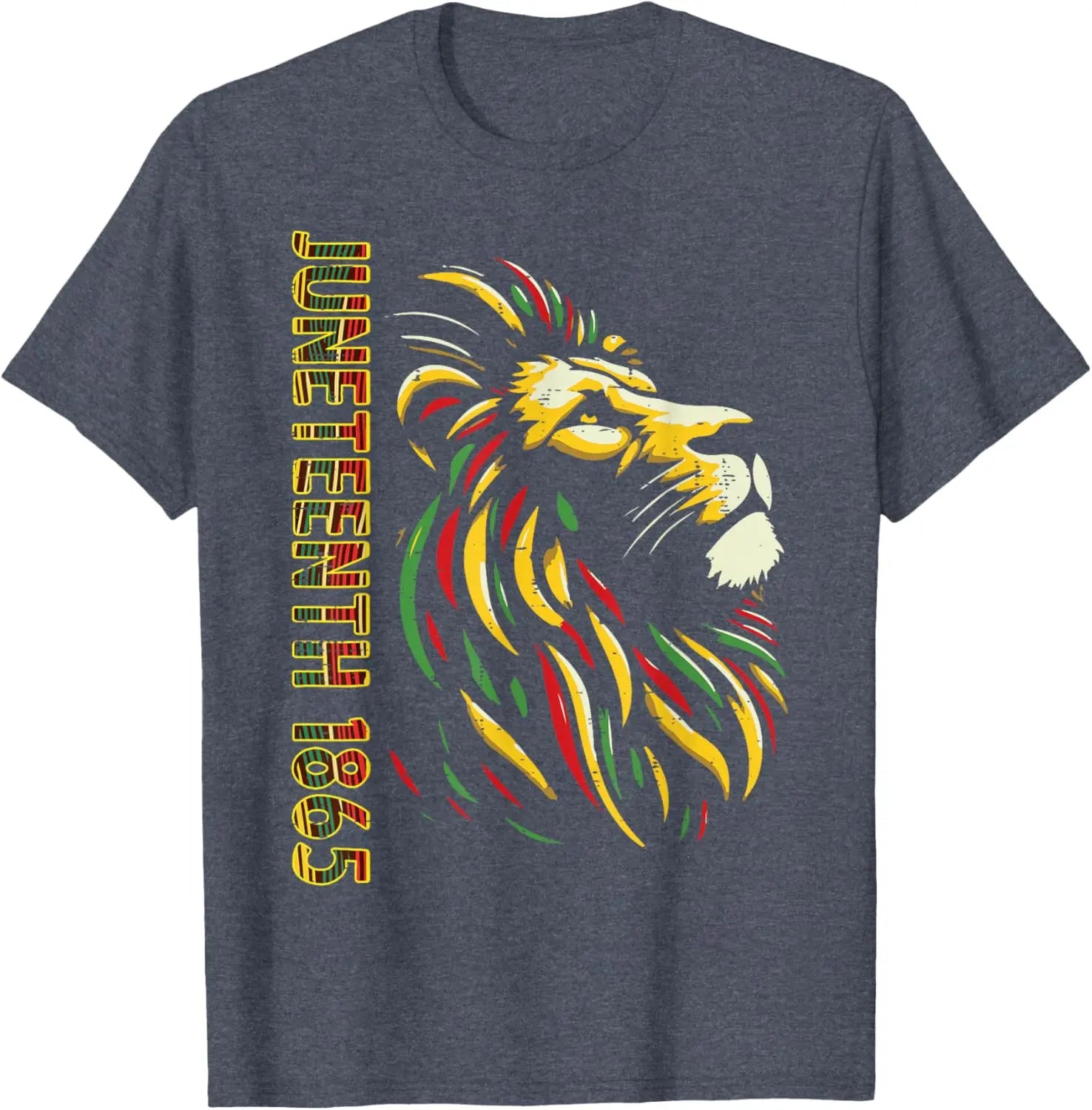 "Juneteenth 1865 African Lion" Freedom Celebration Graphic Tee Men Women Vintage June 19th T-shirts Gifts