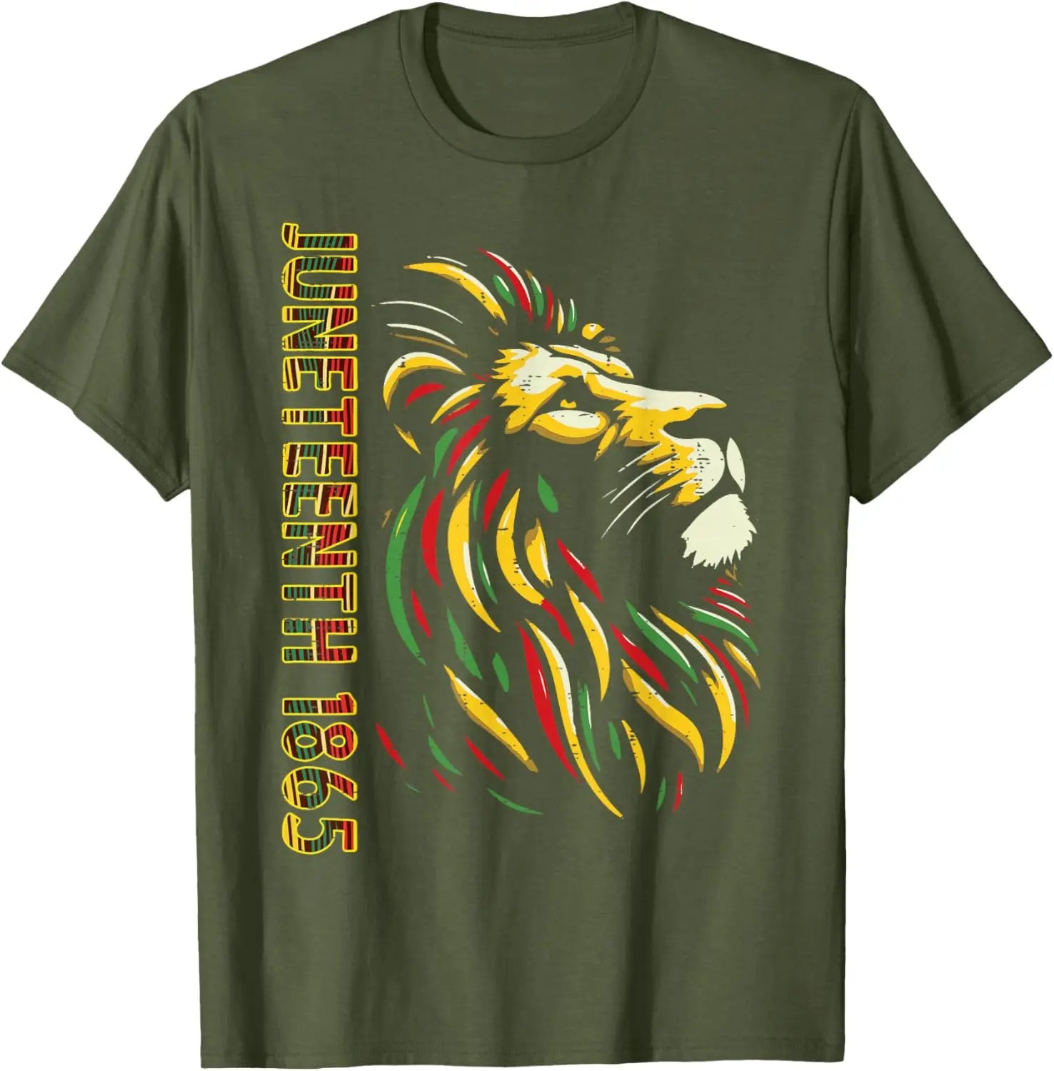"Juneteenth 1865 African Lion" Freedom Celebration Graphic Tee Men Women Vintage June 19th T-shirts Gifts