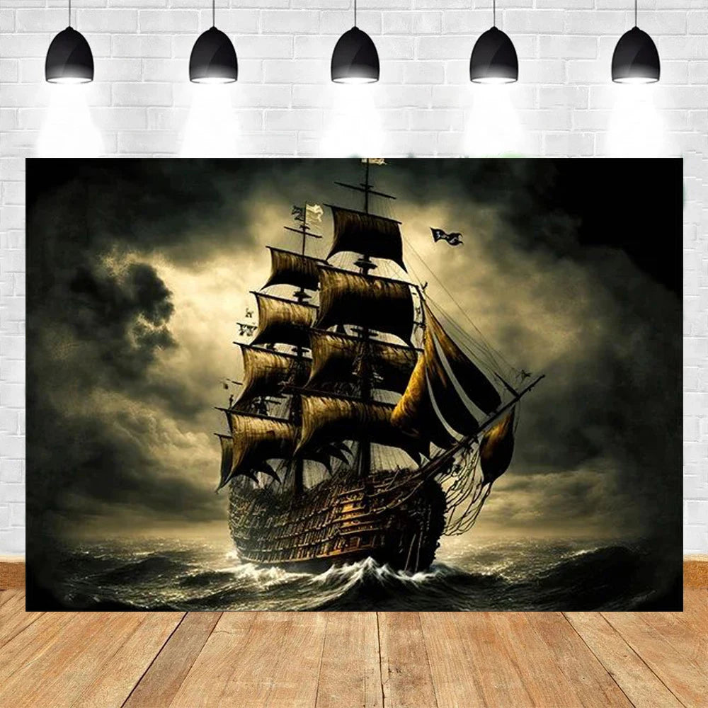 Ocean Adventure Map Party Backdrop