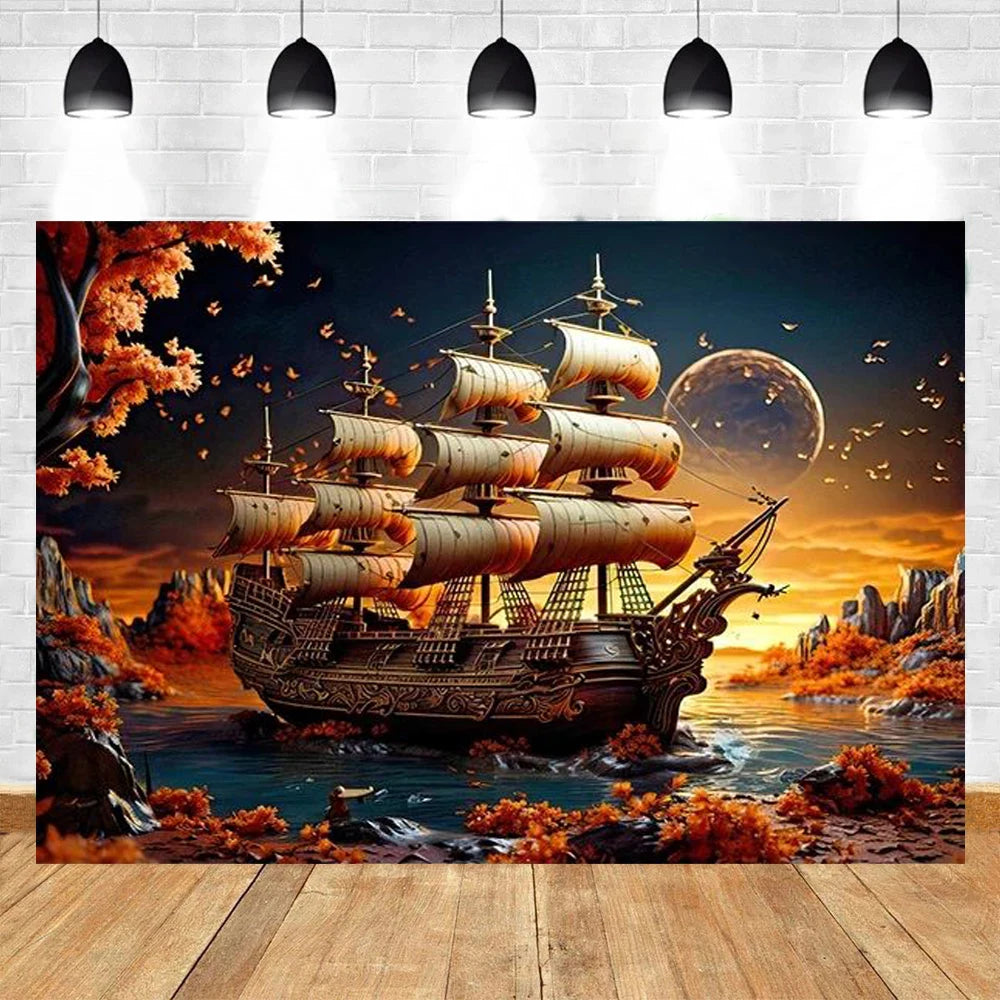 Island Treasure Map Party Backdrop