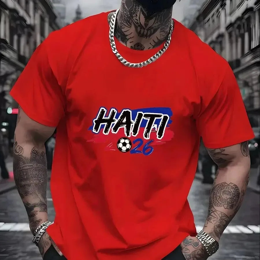 Haiti Caribbean Pride Soccer Graphic Tee | Football Fan Top