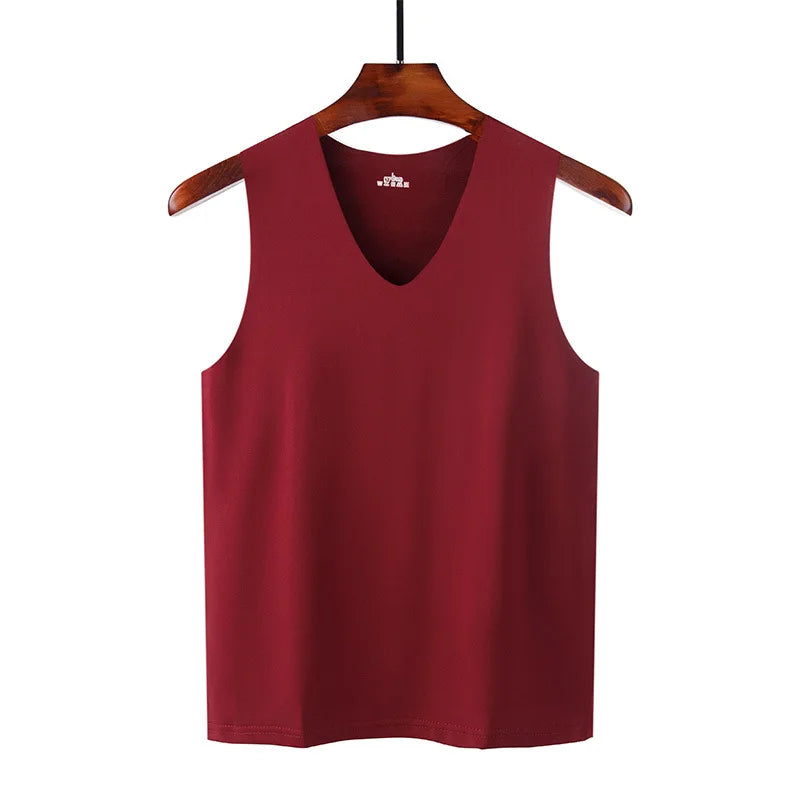 Men's Silk Seamless Tank Top – Sleeveless Gym Vest & Undershirt